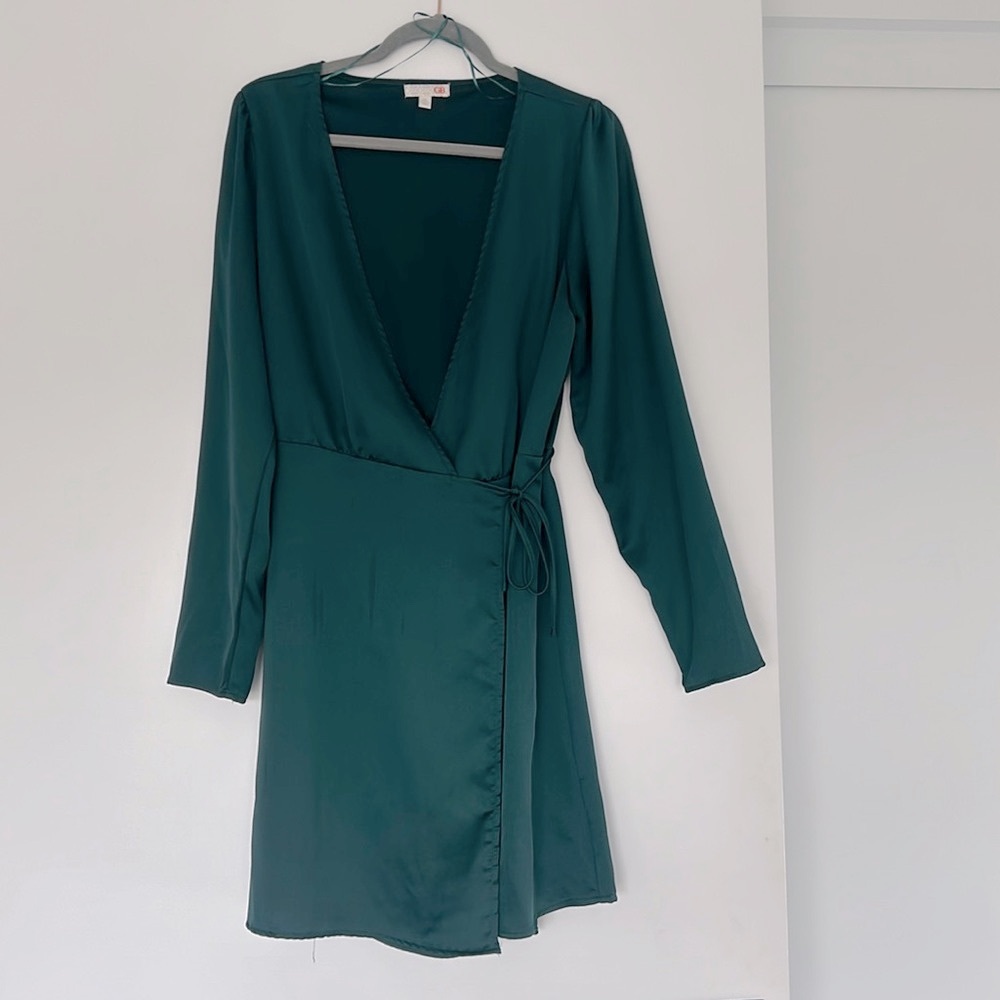 Gianni Bini Emerald Silky Wrap Around Dress